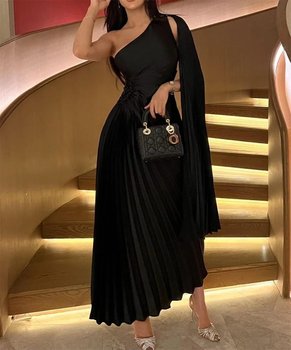 Yipeisha Abiti Da Ballo Di Alta Qualità Sexy Monospalla A-Line Perline Abito Da Cerimonia In Raso Abiti Eleganti Donna Da Cerimonia