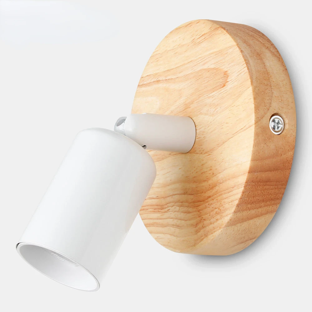 Nordic Wood Wall Lamp Sconce E27 Retro Bedside Vintage Indoor Lighting Bedroom Living Room For Home Decor Led Wall Light Fixture