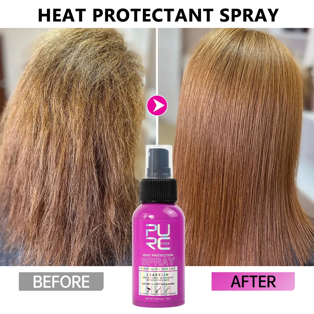Purc Heat Protectant Spray Per Parrucchiere Protezione Termica Professionale Olio Di Argan Leave-In Anti Crespo Shine Prodotti Per La Cura Dei Capelli