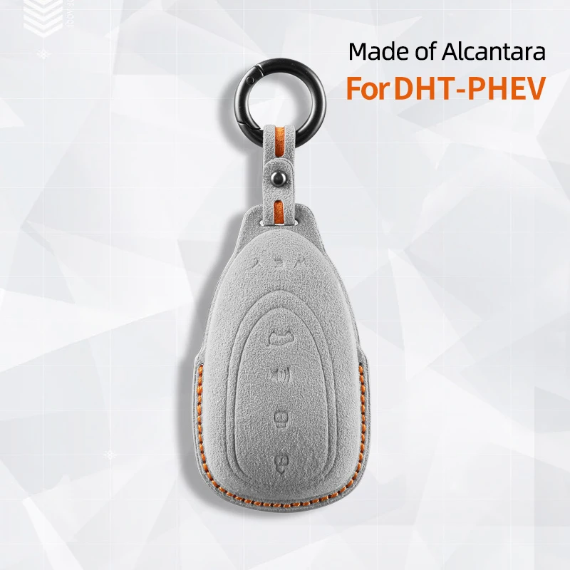 Alcantara Car Key Case Cover Holder Per Great Wall Wey Lanshan Dht-Phev Accessori Portachiavi Auto