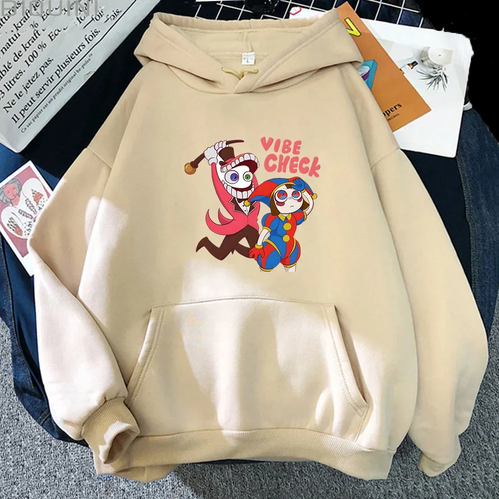 The Amazing Digital Circus Hoodies For Women Men Cain Vibe Check Graphic Felpe Pullover A Maniche Lunghe High Street Streetwear