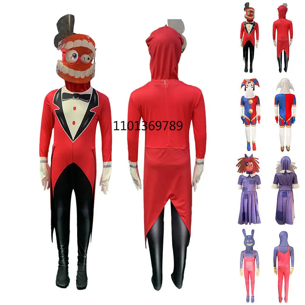 The Amazing Digital Circus Cosplay Costume Kids Tuta Party Fancy Dress Set Cosplay Anime Disfraz Fancy Dress Ecoparty