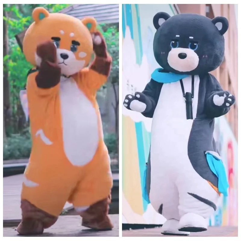 Simbok Cute Bear Cartoon Doll Costume Walking Cos Hood Puntelli Vestiti Per Bambole Pull Bear Suit.