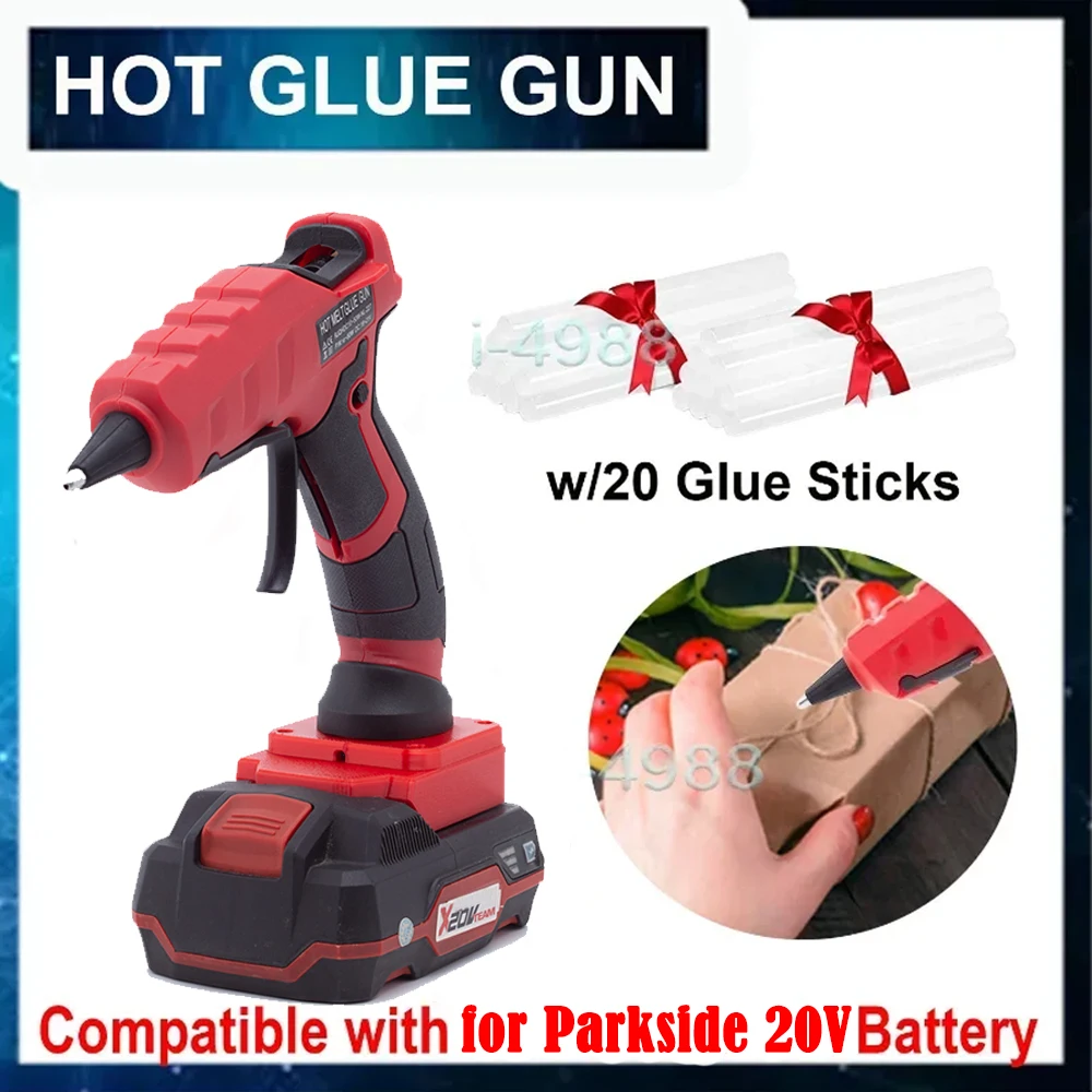 Pistola Per Colla A Caldo Senza Fili Per Kit Batteria Al Litio Lidl Parkside X20V Con 10 Pezzi 7Mm Stick Di Colla Strumento Di Riparazione Del Calore 