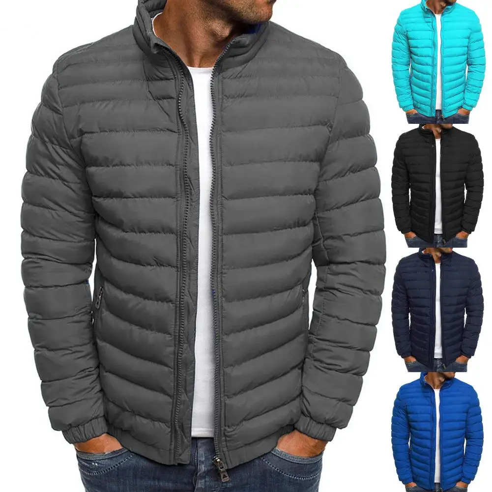 Piumino Casual Tinta Unita Giacca Parka Invernale Tasche Con Cerniera Parka Jacket