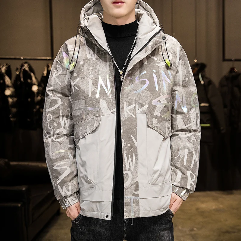 Piumini Invernali Da Uomo Con Cappuccio Piumini D'Anatra Caldi Spessi Piumini Di Alta Qualità Cappotto Invernale Maschile Piumini Parka Uomo Piumini