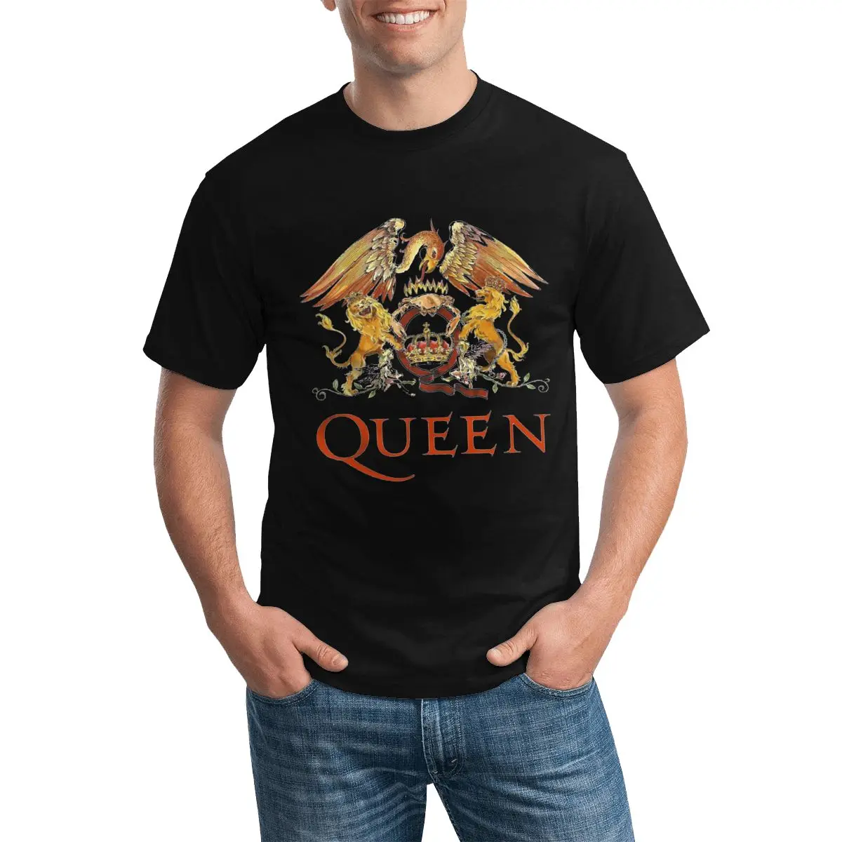 Music Queen T Shirt Freddie Mercury Trendy T-Shirt Stampata Girocollo Graphic Tshirt Cotton Essential Clothing Uomo Plus Size 5Xl