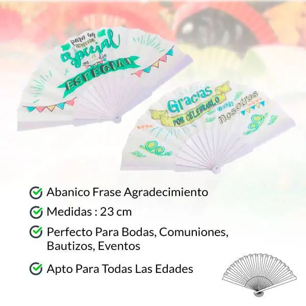 Abanico De Tela "Frases"-Dettagli, Regali E Regali Per Bodas, Comuni Baratos Originales Invitados