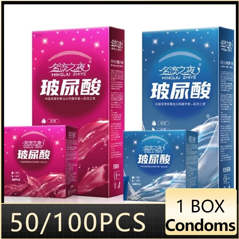100/50Pcs Preservativi Di Acido Ialuronico Per Coppie Di Uomini Manicotti Del Pene Ultra Sottili Giocattoli Del Sesso Preservativi Più Sicuri Prodotti