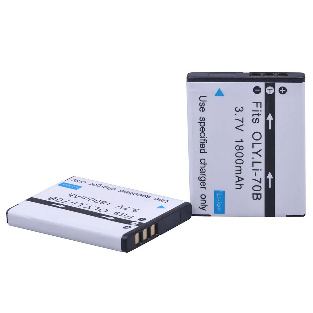 2 Pz 3.7 V 1800 Mah Li-70B Li 70B Batteria Per Olympus Vg-, Vg-120, Vg-130, Vg-, Vg-, Fe4020 Fotocamera Digitale