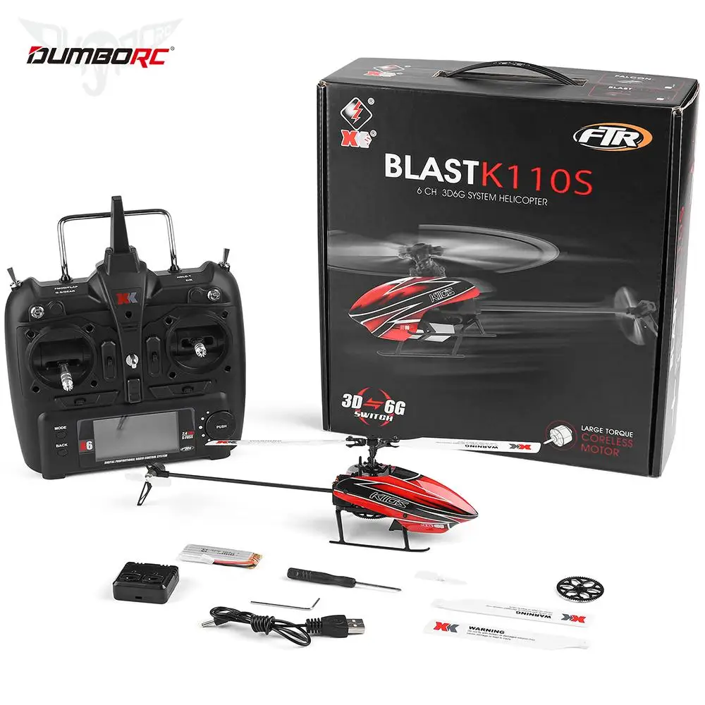 Wltoys Xk K110S 6Ch 3D 6G System Single Paddle Brushless Rc Helicopter Aircraft Drone
