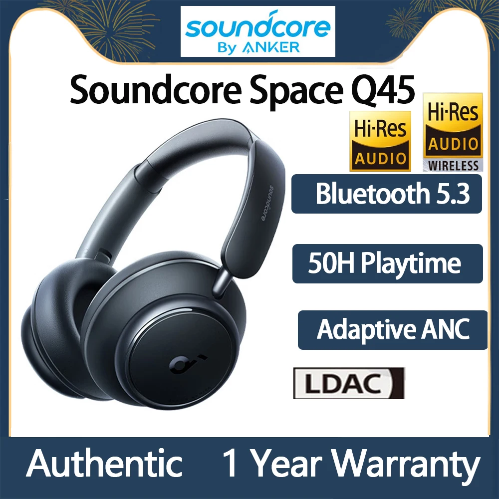 Cuffie Bluetooth Wireless Originali Anker Soundcore Space Q45 Anc Cuffie Con Registrazione Attiva Del Rumore Con Microfono