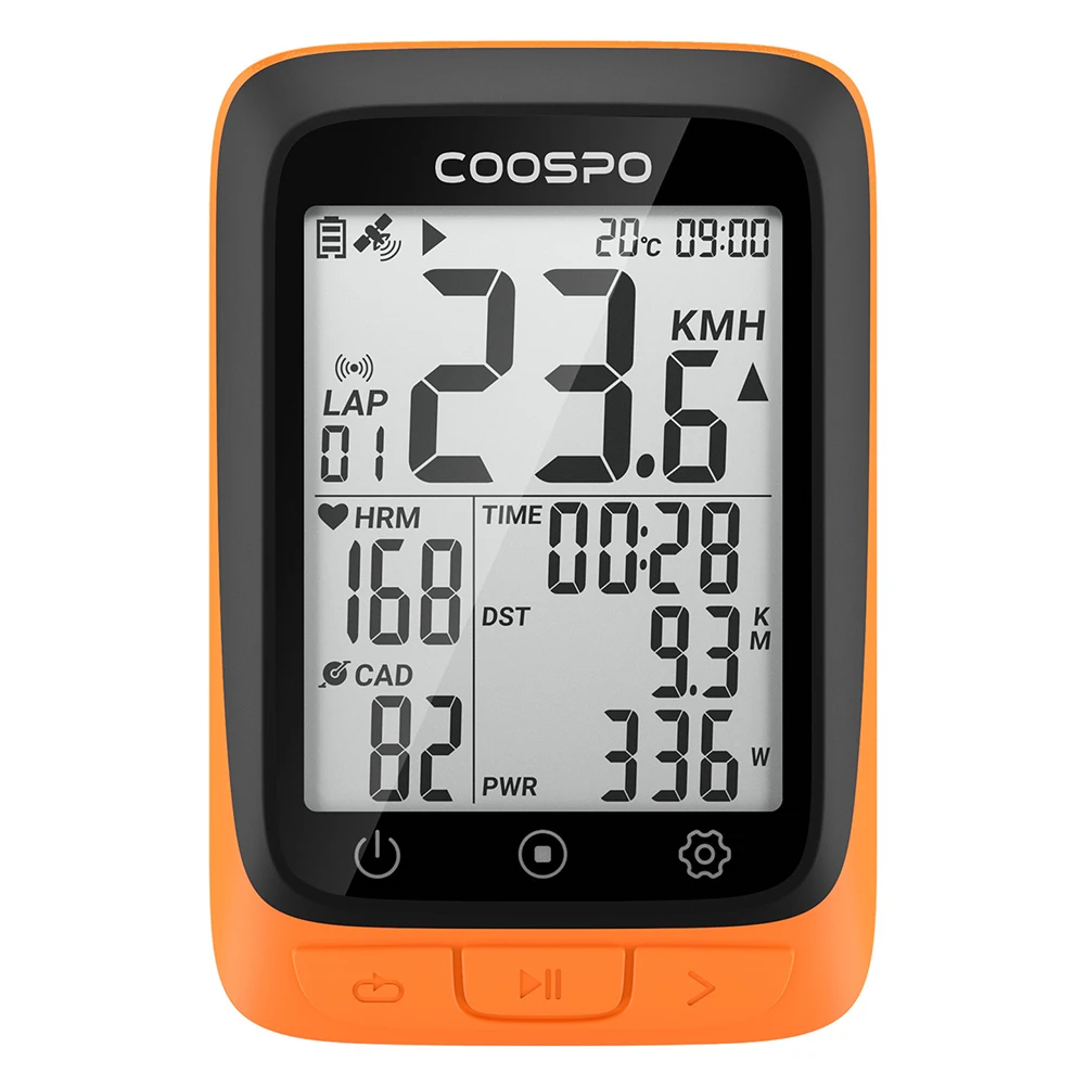 Coospo Bc107 Contachilometri Wireless Gps Per Computer Da Bici, Supporto Per Cardiofrequenzimetro, Connessione Per Misuratore Di Potenza, Sincronizzaz