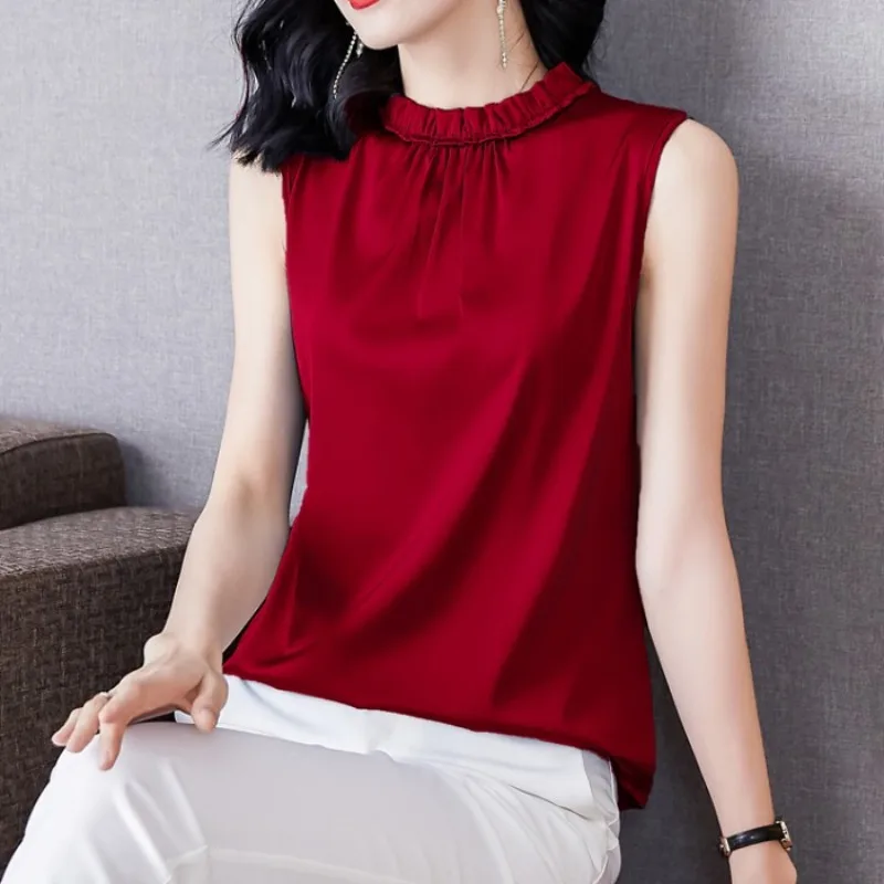 Canotta Canotta Per Donna Inside Out Hanging Neck Top Summer Outside Wear Camicia Senza Maniche In Raso Design Sense