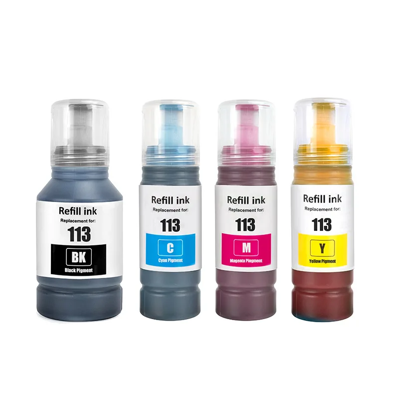 1Set 113 Premium Ricarica Pigmento Di Inchiostro Per Epson 113 Ecotank Et-5150 Et-5170 Et-5800 Et-5850 Et-5880 Et-16150 Et-16650 Stampante