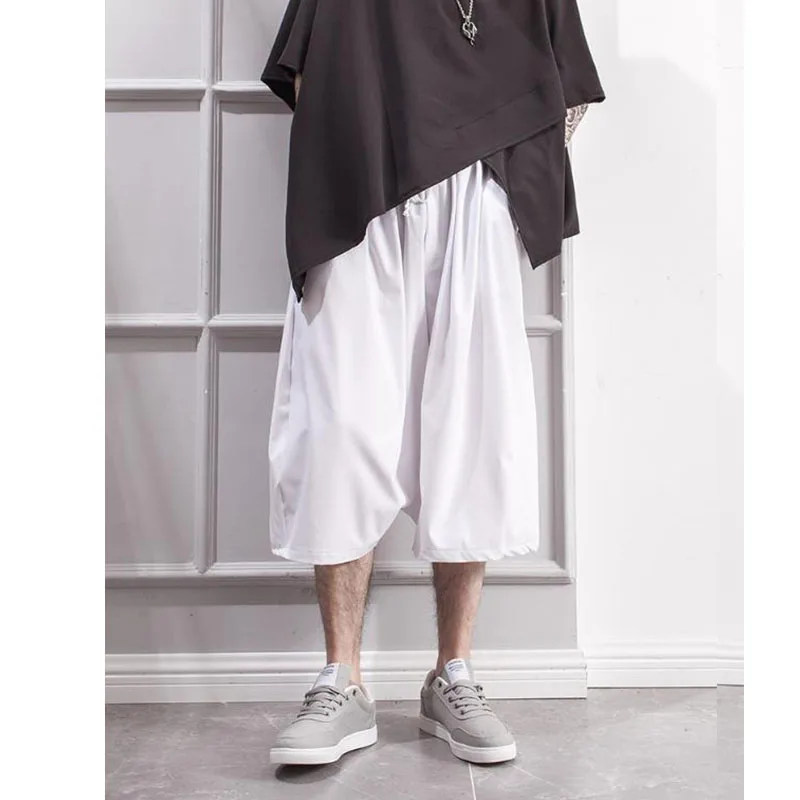 Pantaloni Corti Hip-Hop Larghi Di Personalità Originale Pantaloni Bianchi Neri Di Bassa Qualità Pantaloni Larghi Pantaloni Gonna Pantaloni Alla Moda E