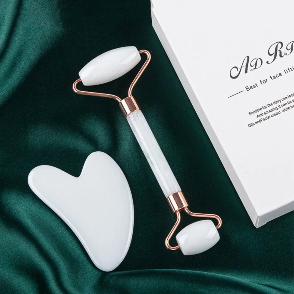 Massaggiatore Per La Cura Della Pelle In Pietra Naturale Quarzo Rosa Face Lift Up Roller Scraping Spa Massage Tool Massaggiatore Per Il Viso Eye Face 