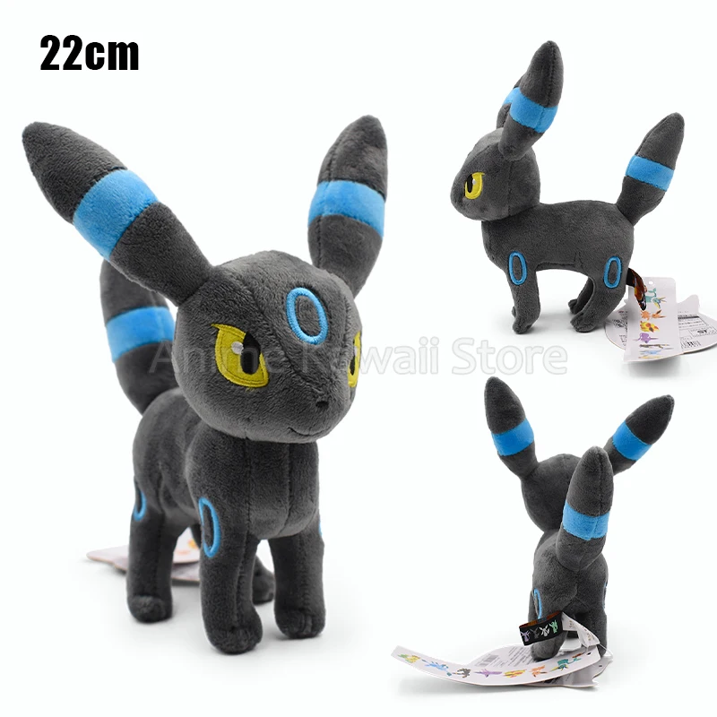 Shiny Umbreon Peluche Pokemon Peluche Kawaii Eeveelution Umbreon Peluche Cartoon Animal Dolls
