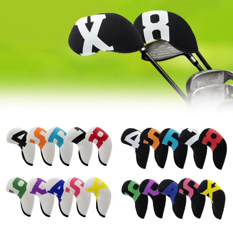 10 Pz Golf Iron Head Cover Golf Club Head Coperture Protettive 4 5 6 7 8 9 P A S X Golf Club Iron Headcover Protector Forniture Da Golf