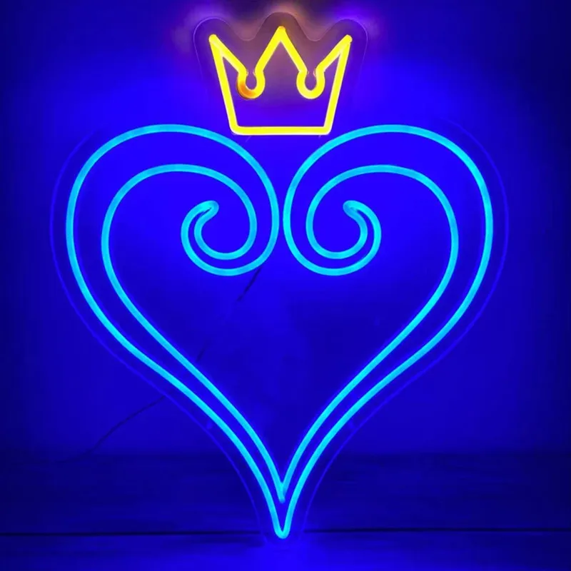 Custom Kingdom Heart Led Neon Wall Decor Neon Sign Kingdom Heart Neon Light Sign Neon Sign Camera Da Letto Led Neon Kids Home Decor