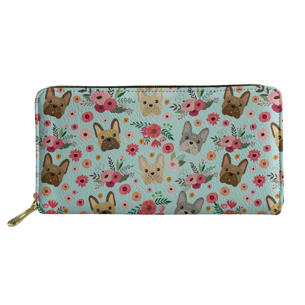 Portafoglio Da Donna Cute Slim Dog Print Portafogli Lunghi Da Donna Con Pochette Portamonete Da Donna Di Grande Capacità Portamonete Tascabile Per Tel