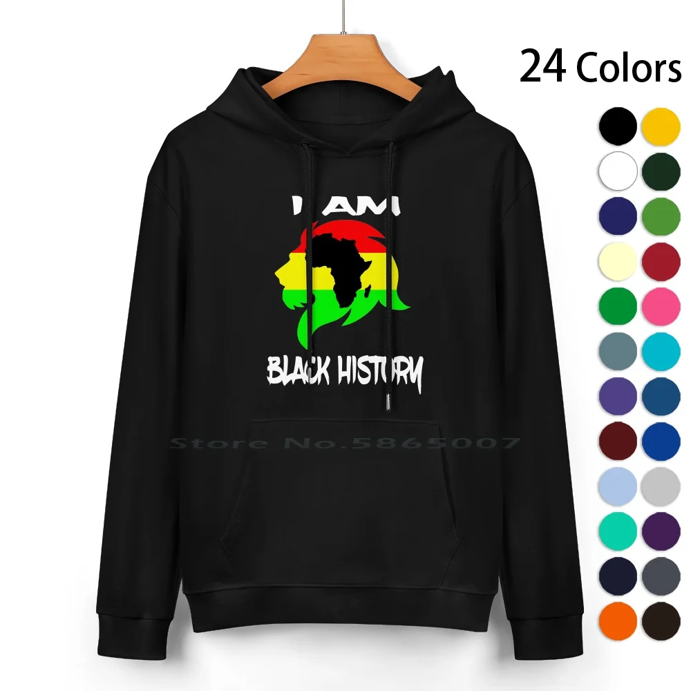 I Am Black History Month African American Lion Felpa Con Cappuccio In Puro Cotone Maglione 24 Colori Black History Month Luther King Jr Day