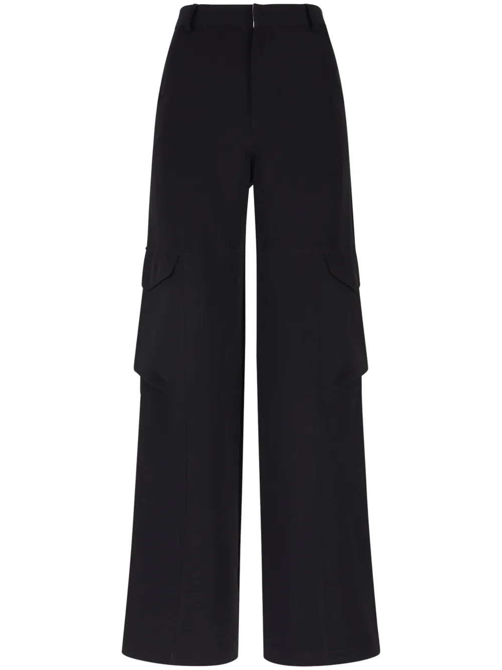 Gcds high-waisted gabardine cargo trousers - Nero