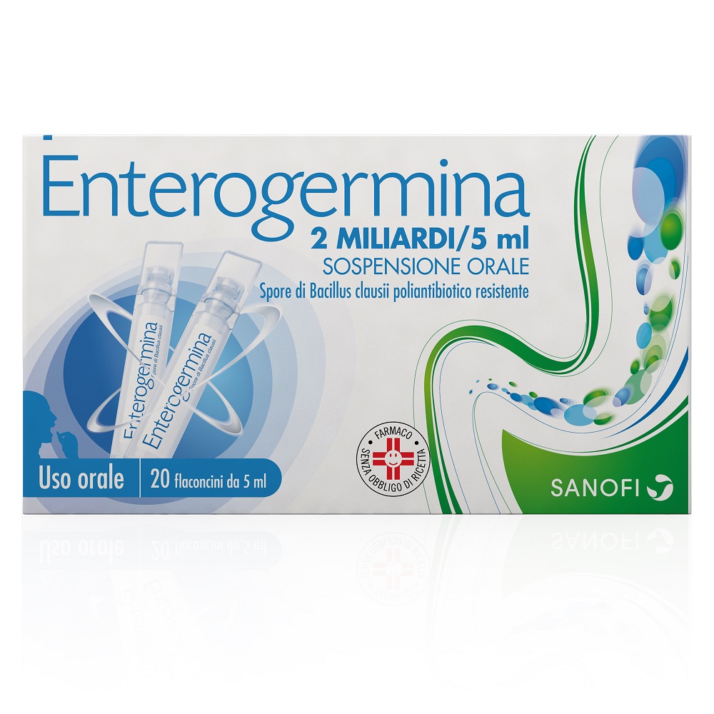 Enterogermina 2 Miliardi Sospensione Orale 20 Flaconcini X5Ml