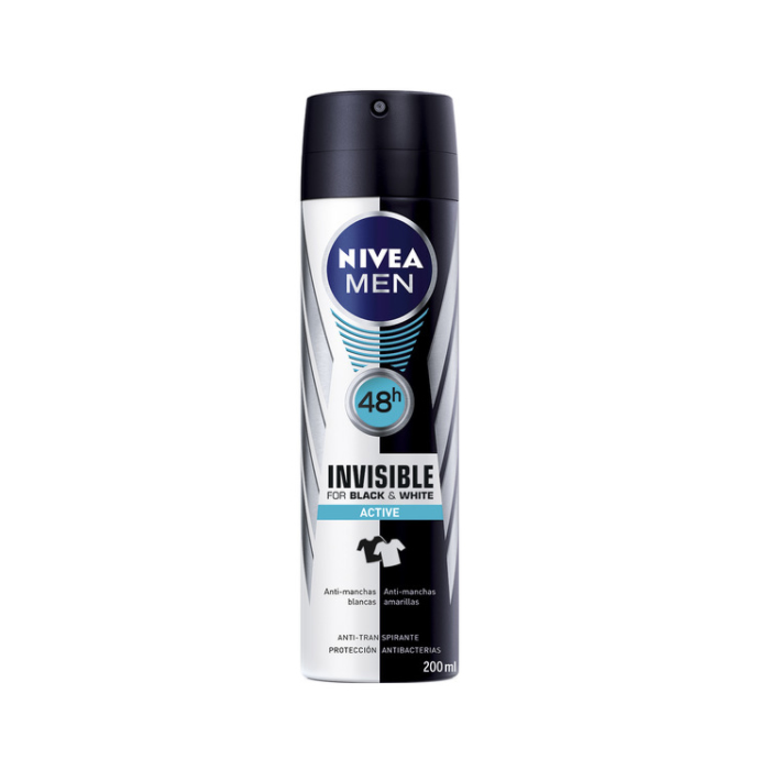 Nivea Men Invisible For Black And White Active Deodorante Spray 200Ml