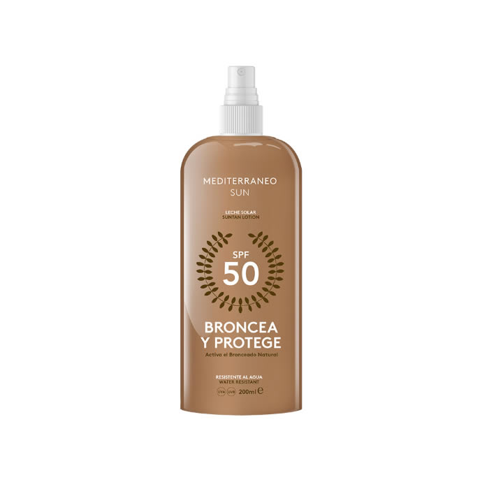 Mediterraneo Sun Broncea Y Protege Suntan Lotion Spf50 200Ml