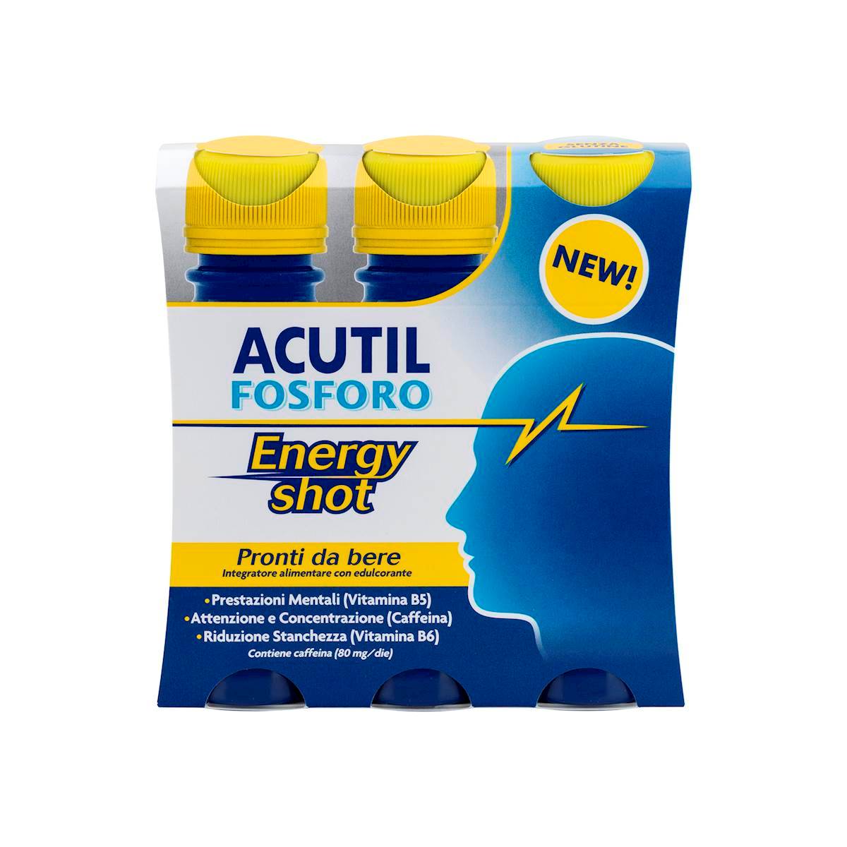 Acutil Fosforo Energy Shot Integratore Alimentare Senza Glutine 3X60 Ml Angelini