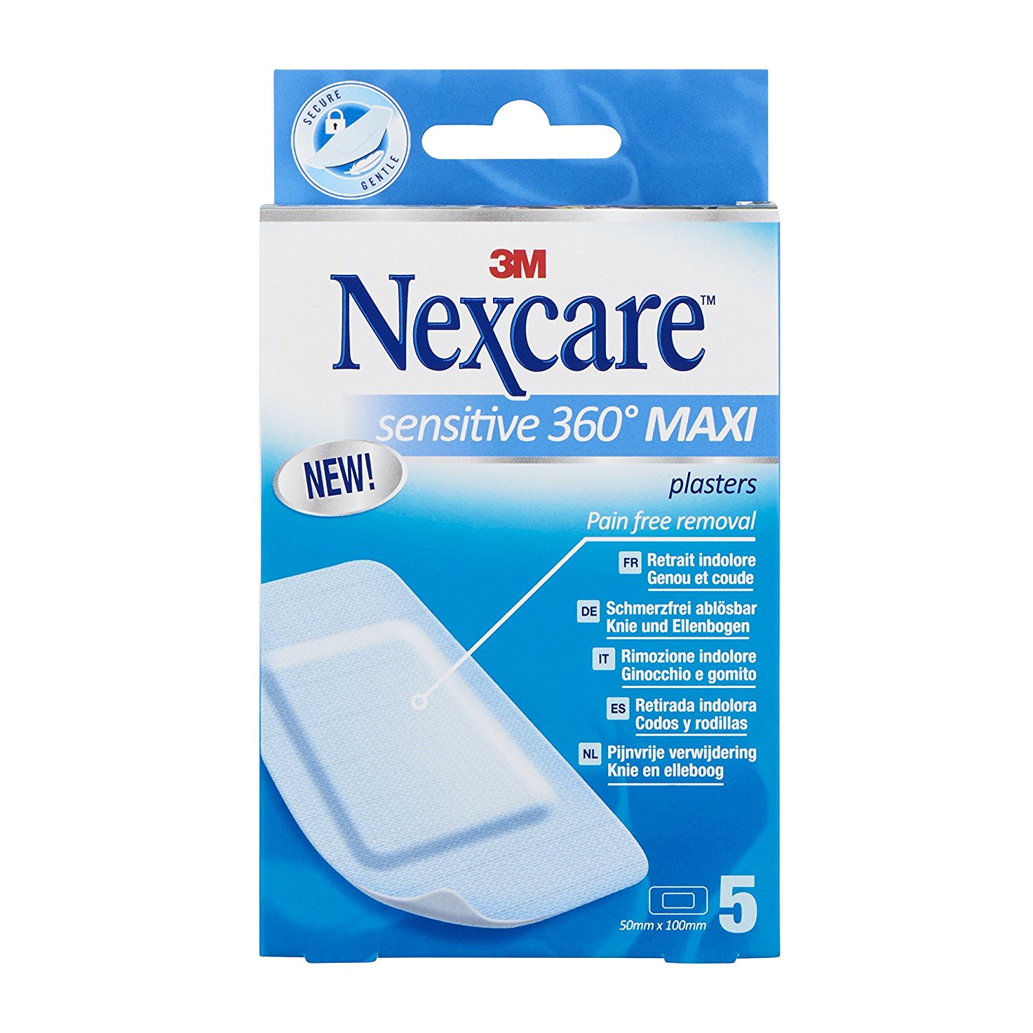 3M Nexcare Sensitive 360 Deg. Maxi Cerotto 50X100Mm 5 Pezzi