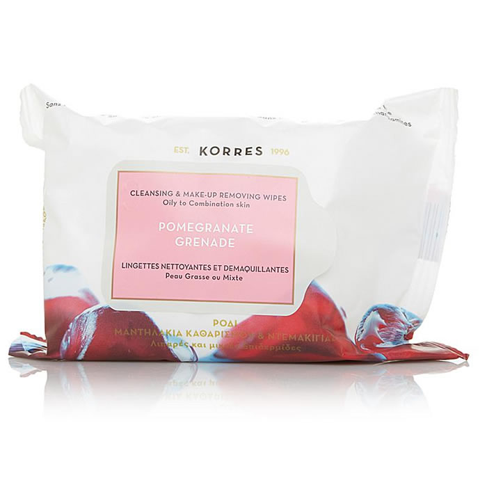Korres Oxicol Cleansing & Make-Up Removing Wipes Pomegranate