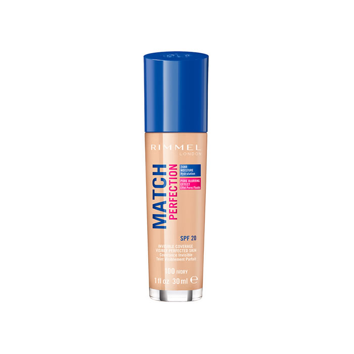 Rimmel London Match Perfection Foundation Spf20 100 Ivory 30Ml
