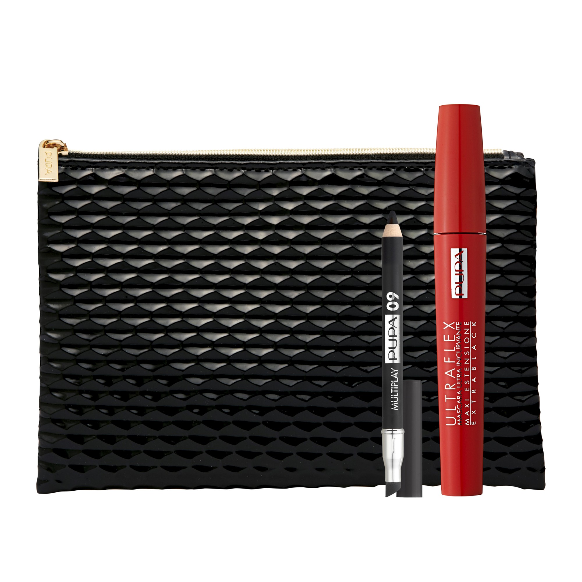 Pupa Kit Occhi Mascara Ultraflex + Matita Mini Multiplay + Pochette