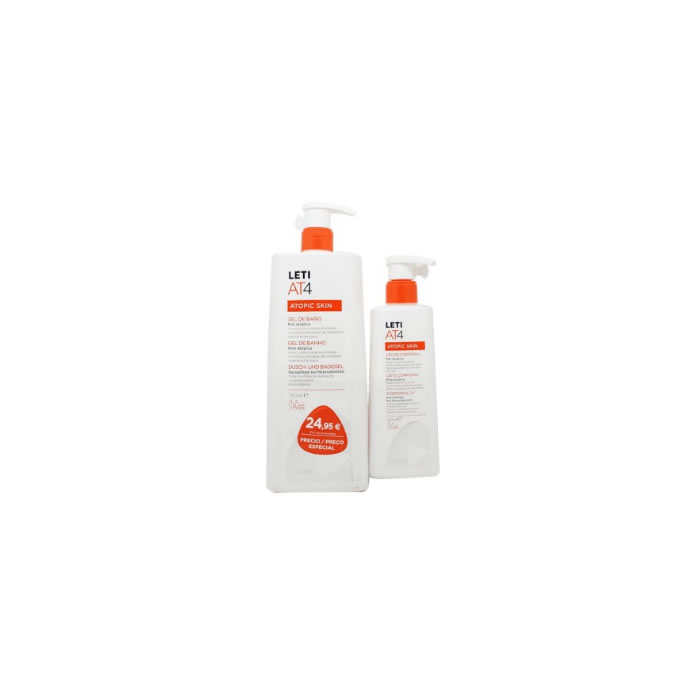 Leti At4 Gel Dermograso Bath 750Ml + Leti At4 Body Milk 250Ml