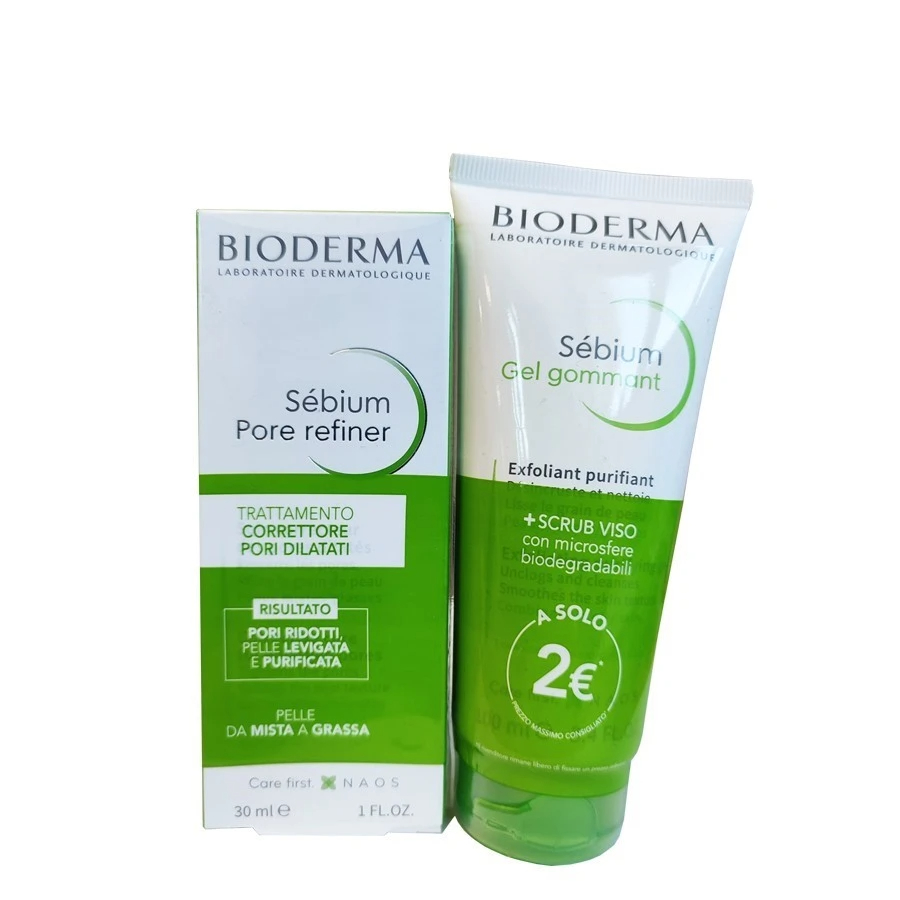 Sébium Pore Refiner + Gel Gommant Bioderma 30Ml+100Ml