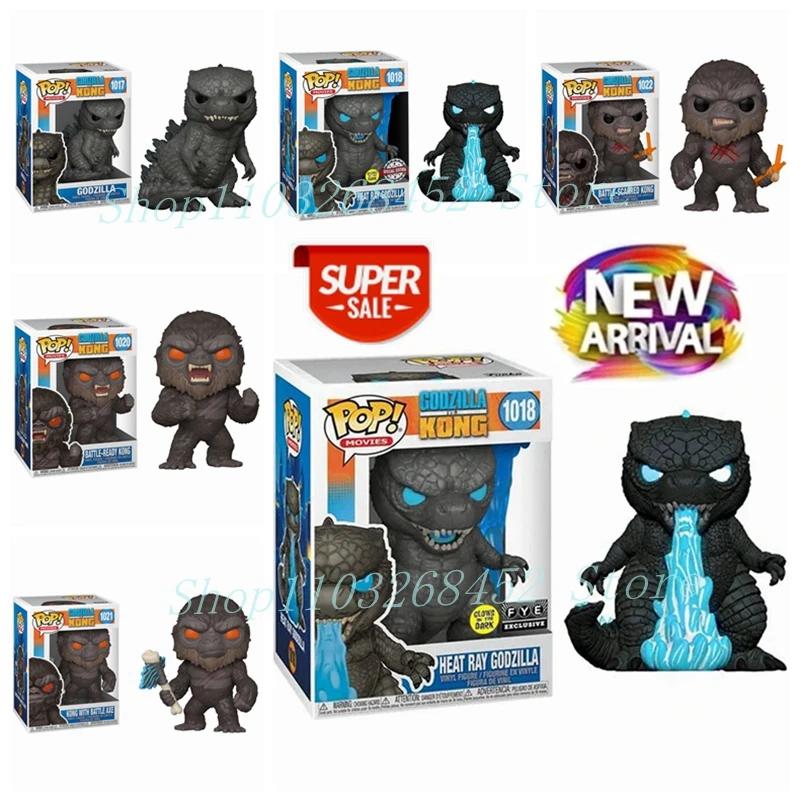 2024 Nuovo Funko Pop Godzilla Vs Kong 1017 Godzilla Heat Ray 1018 Kong 1020 Battle Ready Kong Con Ascia 1021 1022 Action Figure Toy