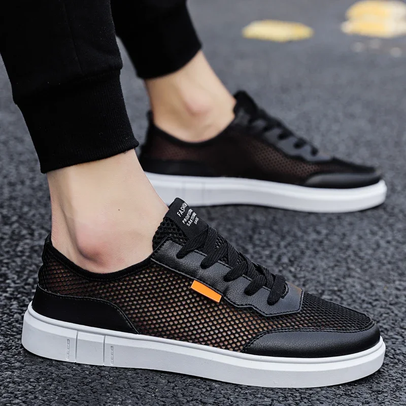 2023 Vendita Calda Scarpe Da Uomo Stringate Scarpe Vulcanizzate Da Uomo Autunno Solido Panno Netto Traspirante Tacco Medio Scarpe Da Ginnastica Versat