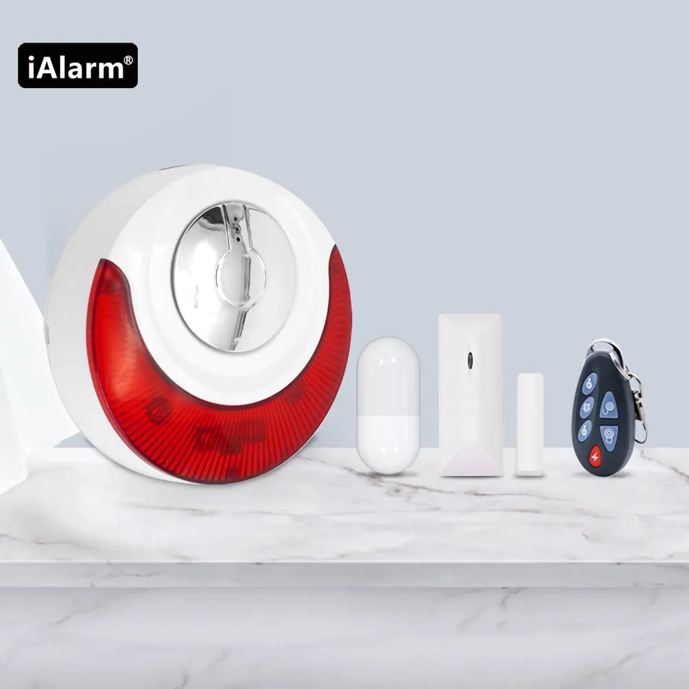 Sistema Di Allarme Wireless Ialarm 110Db, Allarme Sirena Di Sicurezza Domestica 433Mhz, Allarme Sirena Intelligente Per La Casa, Con Sensore Porta Ril