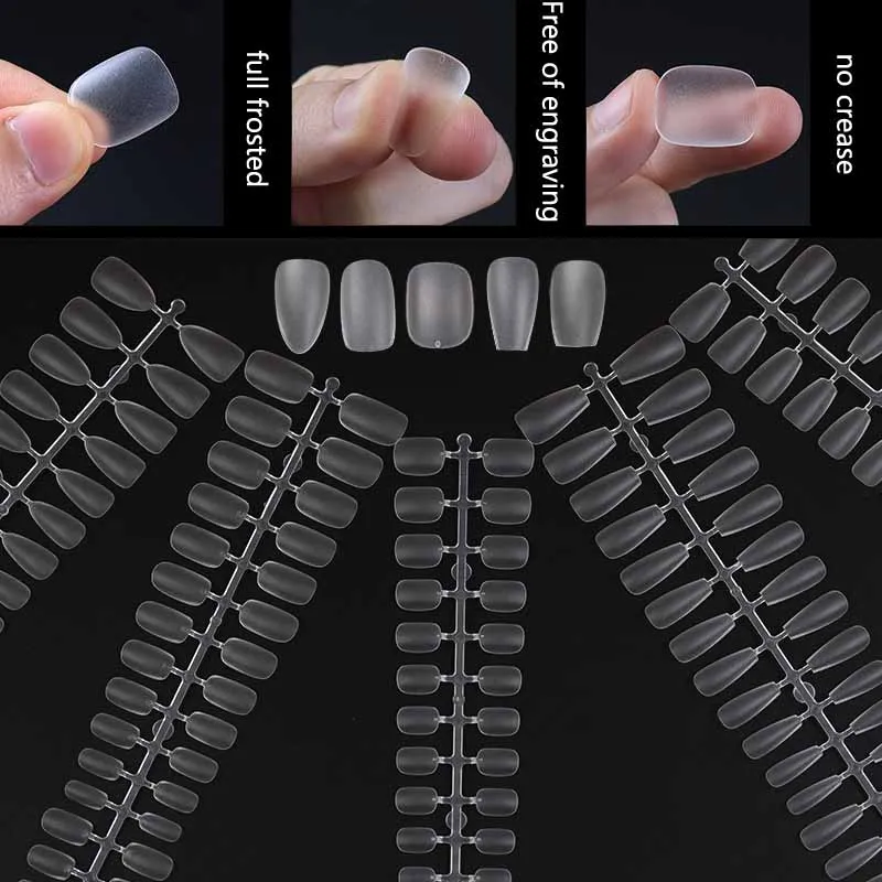 Navolution 150Pcs Unghie Finte Unghie Finte Acriliche Bara Unghie Artificiali Unghie Finte Trasparenti/Opache Per L'Estensione