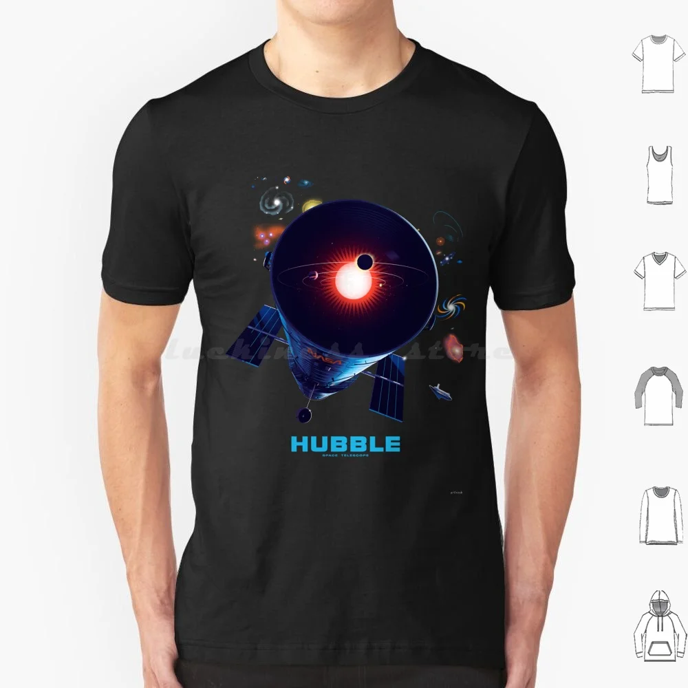 Hubble Space Telescope T Shirt Big Size 100% Cotone Hubble Space Telescope Hubble Obatory Universe Galaxy Jlp Shuttle