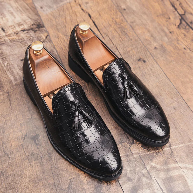 Luxury Brand British Style Men'S Shoes Tassel Men'S Shoes Leather Loafers Mens Slip-On Driving Shoes Casual Shoes Moccasins