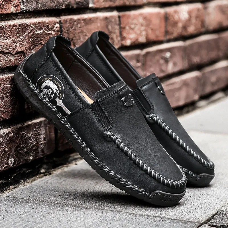 2023 Eleganti Scarpe Eleganti In Vera Pelle Per Uomo Cucite A Mano Casual Scarpe Eleganti Da Uomo Scarpe Da Guida Antiscivolo Mocassini
