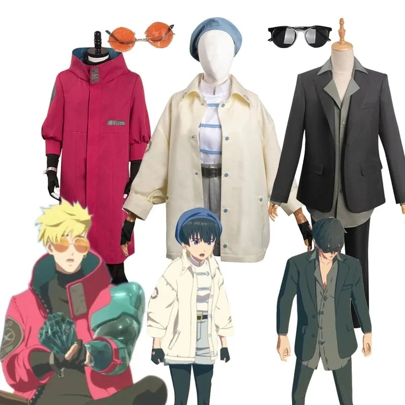 Anime Trigun Vash The Stampode Cosplay Fantasia Uomo Cappotti Rossi Giacche Pantaloni Costume Cosplay Abiti Costume Di Halloween