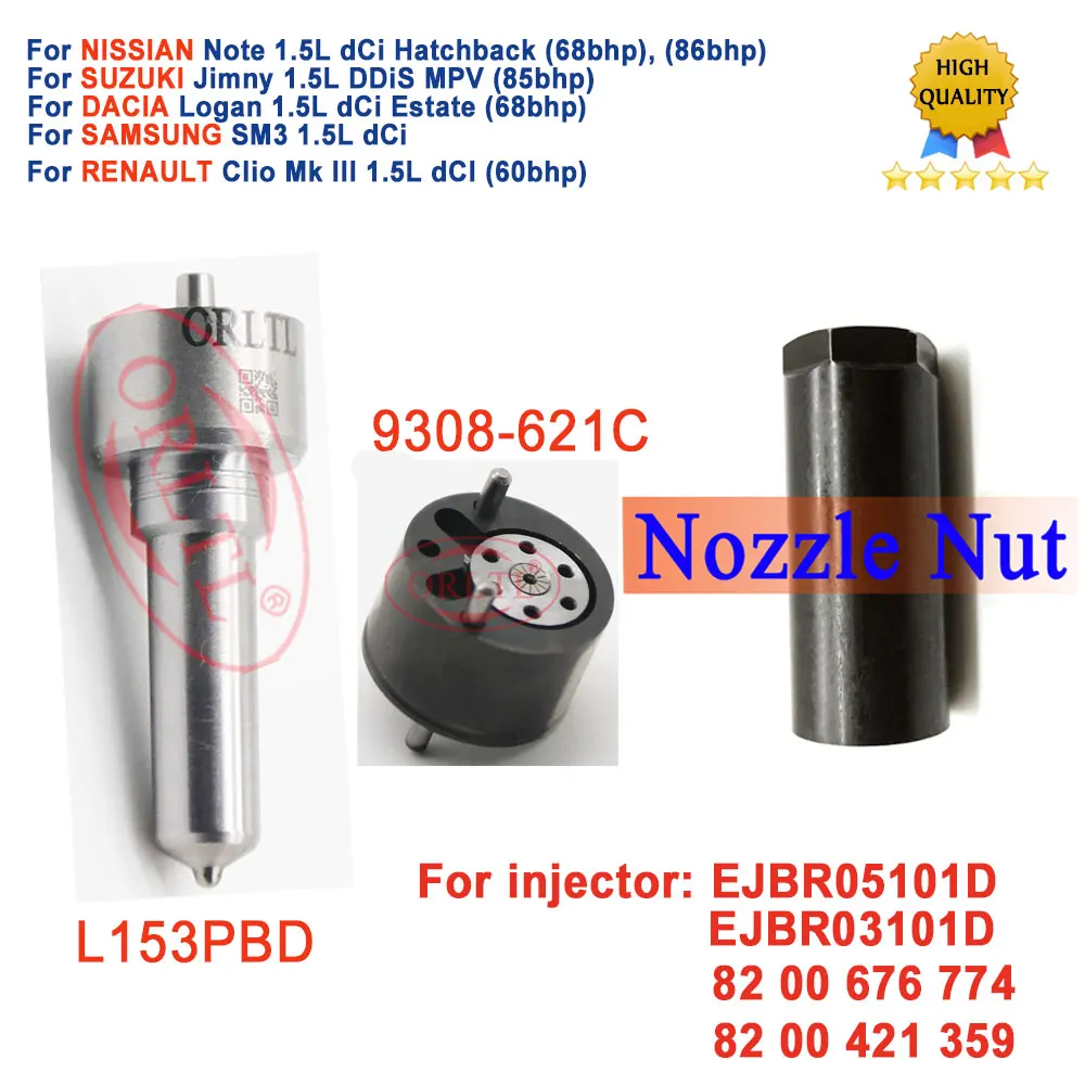Ejbr05101D Ejbr03101D Kit Di Riparazione Revisione Iniettori Ugello L153Pbd Valvola Per Delphi Renault 8200676774 28239294