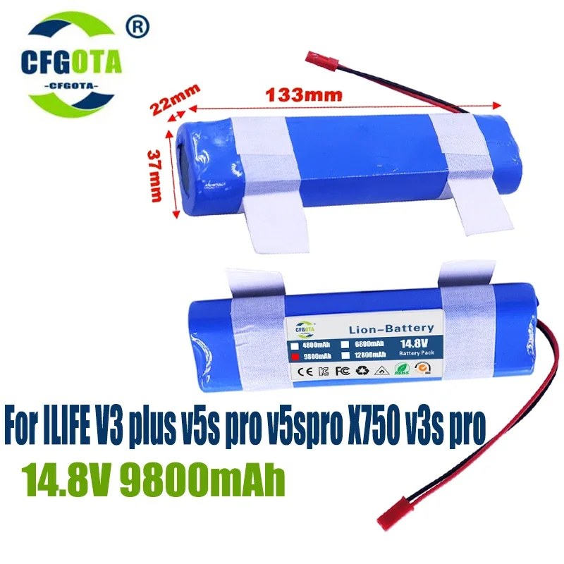 100% Originale Per Ilife V3 Plus V5S Pro V5Spro X750 V3S Pro 14.8V 12800Mah Batteria Ricaricabile Accessori Per La Pulizia Robotica Parti