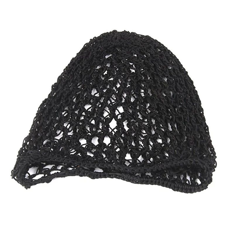 3X Berretto Da Donna In Morbido Rayon Snood Per Capelli All'Uncinetto Nero
