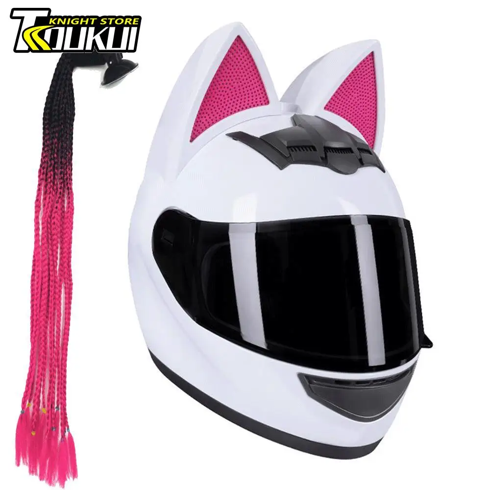 Cat Ear Donna Casco Moto Fuoristrada Capacete De Moto Casco Moto Certificazione Dot Staccabile Casco Moto Casco Integrale