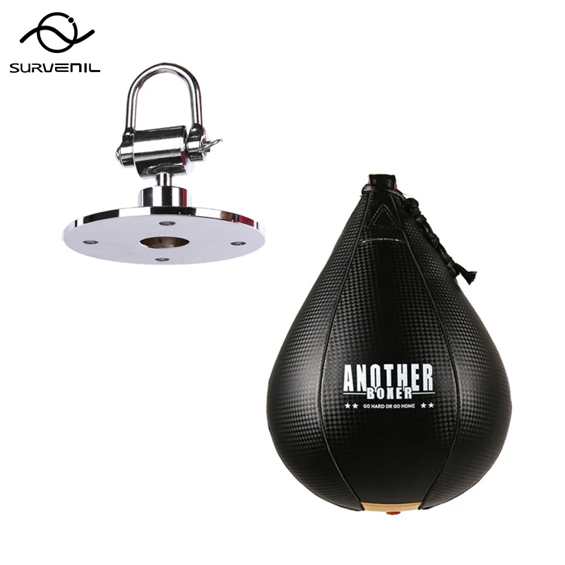 Boxe Pera Speed Ball Girevole In Pelle Durevole Muay Thai Kickboxing Training Speed Ball Reflex Mma Hanging Punching Bag Accessorio